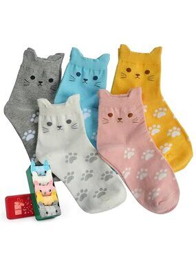 Jeasona Cute Cat Gifts for Women Animal Cat Socks Wife Mom Girlfriend Daughter